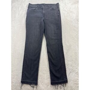Lucky Brand Womens Sweet Mid Rise Straight Raw Hem Black Jeans 12/31A 32x30